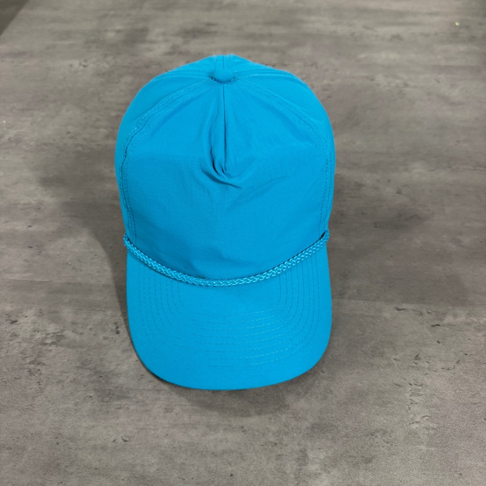 Vintage Cobra Snapback Hat Mens Turquoise Blue Rope Detail Cap Retro Gorpcore